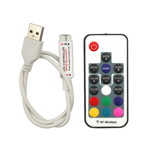 ตัวควบคุมไฟ LED DC 5V 6A 17คีย์ RF ระยะไกลแบบใช้ USB สำหรับแถบไฟ RGB และเคสคอมพิวเตอร์แบ็คไลท์ - Product Image 2