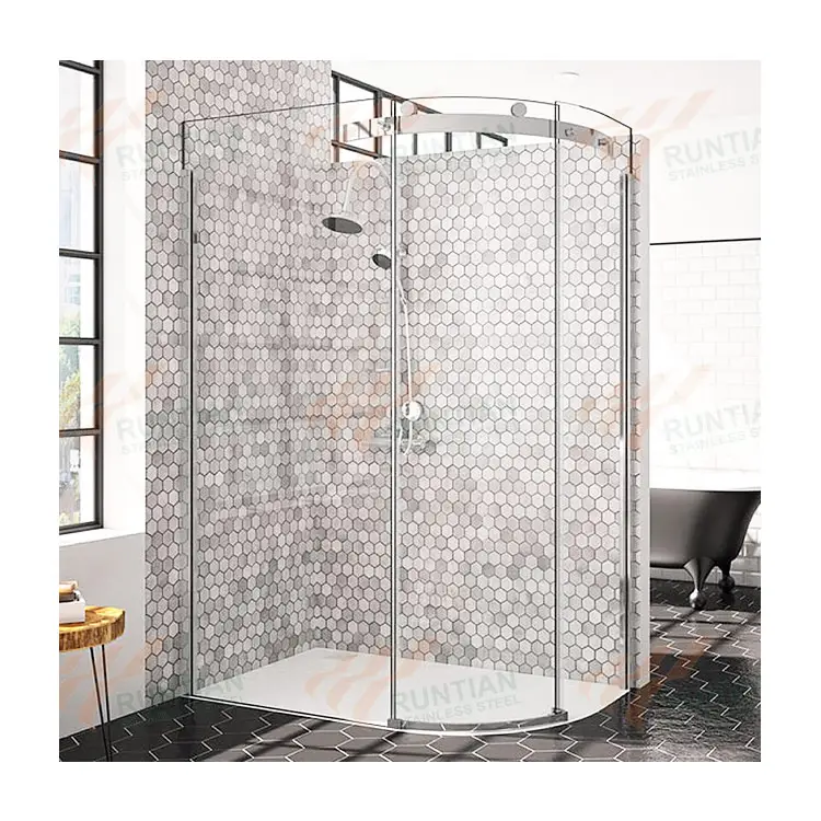 Foshan fournisseur élégant sri lanka 800x800 boîtier en verre trempé cabine de douche ensemble avec plateau porte battante