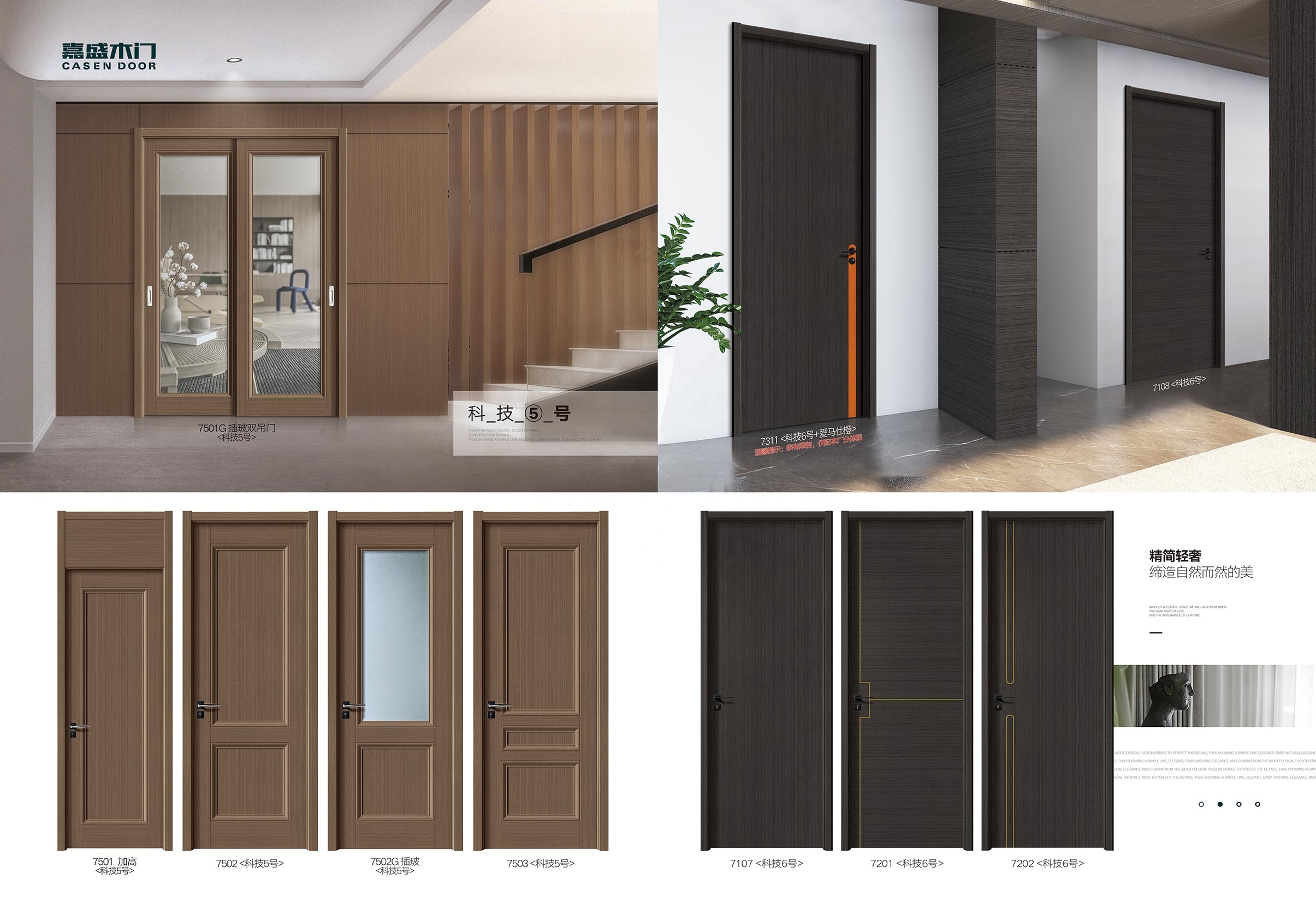 wholesale price simple design Melamine board pvc Interior wooden laminated door or Sliding tempered glass door