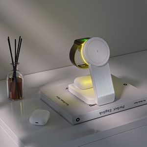 Çok fonksiyonlu 15W alüminyum alaşım manyetik kablosuz şarj standı katlanabilir 3 In 1 katlanabilir manyetik kablosuz şarj - Product Image 6