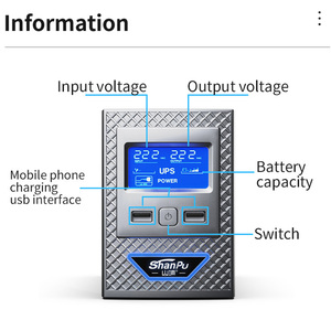 工場直送の長いバックアップ時間UPS単相入力および出力220V高周波オンラインUPS 1KVAオンラインUPS - Product Image 3