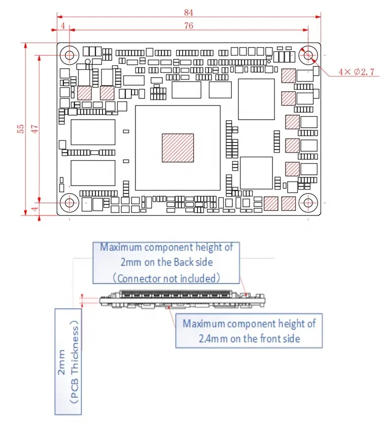 New 84mm * 55mm Dual-core 2k2000 Bộ vi xử lý com-express Mini nhúng Bo mạch chủ 4GB DDR4 sata ổ cứng HDMI PCIe Máy tính để bàn