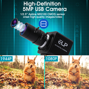 ELP 5MP 2592X1944กล้องวิดีโอขนาดเล็ก MI5100เซนเซอร์ซูมด้วยตนเอง10X เลนส์5-50มม. เว็บแคม USB ความปลอดภัย - Product Image 4