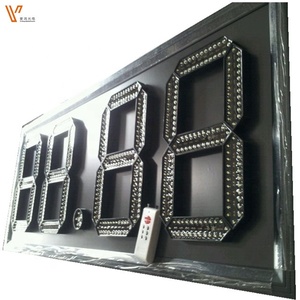 Große led digital uhr rennen timer 12 zoll kleine metall zahlen 8 LED Uhr Display 7 Segment