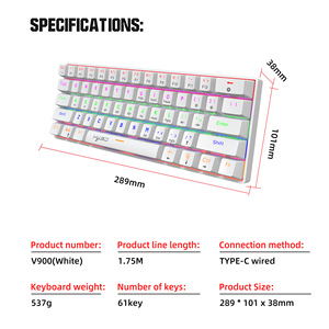 Máquina de juego V900 con 61 teclas y cable USB, alta calidad, teclado con luz LED - Product Image 3