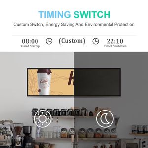 28.1inch Android trong nhà loại thanh LCD hiển thị Kệ cạnh Banner LCD hiển thị siêu mỏng màn hình cảm ứng LCD Stretch Bar hiển thị - Product Image 3