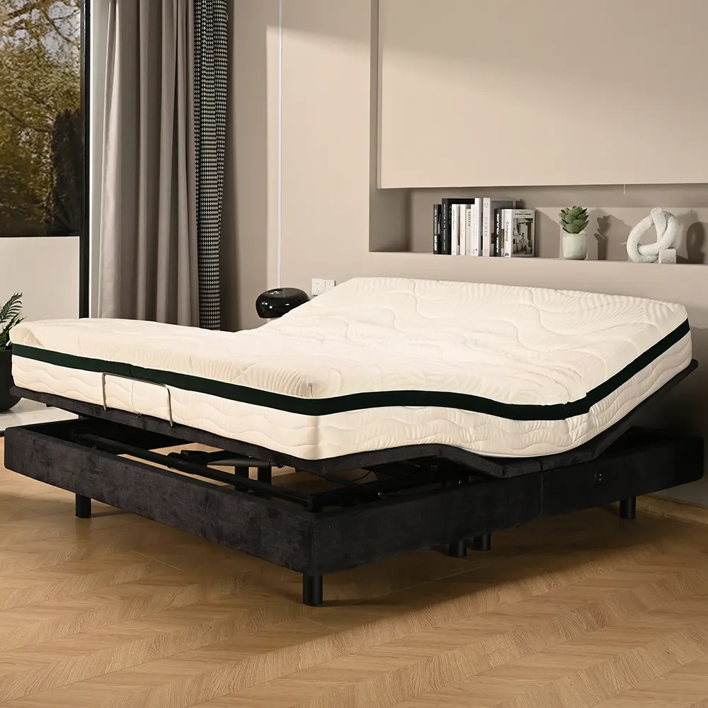 Tecforcare EE. UU. almacén eléctrico cama ajustable con masaje cama plegable moderna king size queen size marco de cama de metal