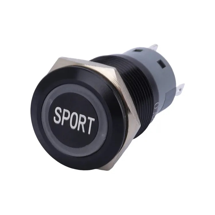 19mm 12V arancione auto modificare cablaggio elettrico SPORT momentaneo luci Led su interruttore elettrico spento