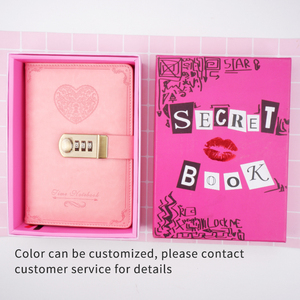 2021A5 B6 PU Cover Personal Pink Diary Password Coded <strong>Lock</strong> 116 Sheets <strong>Notebook</strong> <strong>with</strong> Box Journals Thick <strong>Notepad</strong> School Stationery - Product Image 4