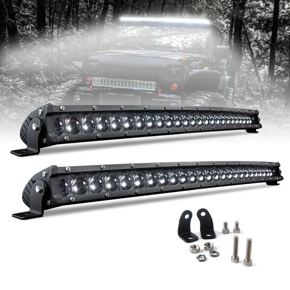 Barras De Luz LED Offroad Luzes LED SUV ATV Spot Feixe Barra De Luz LED Barras LED Curvo Barra De Luz Para Caminhão