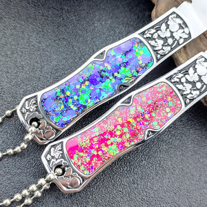 Mini Pocket Knife with Colorful Resin Handle Stainless Steel Blade and Box <strong>Cutter</strong> for Daily Use and Outdoor Camping - Product Image 5