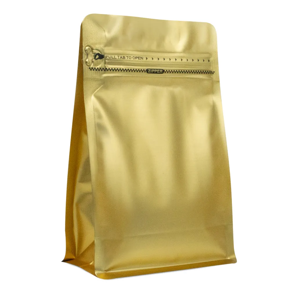 कस्टम कॉफी पैकेजिंग बैग के लिए वाल्व और जिपर एल्यूमीनियम पन्नी चाय बैग के साथ कॉफी बीन्स बैग (शेयर में)