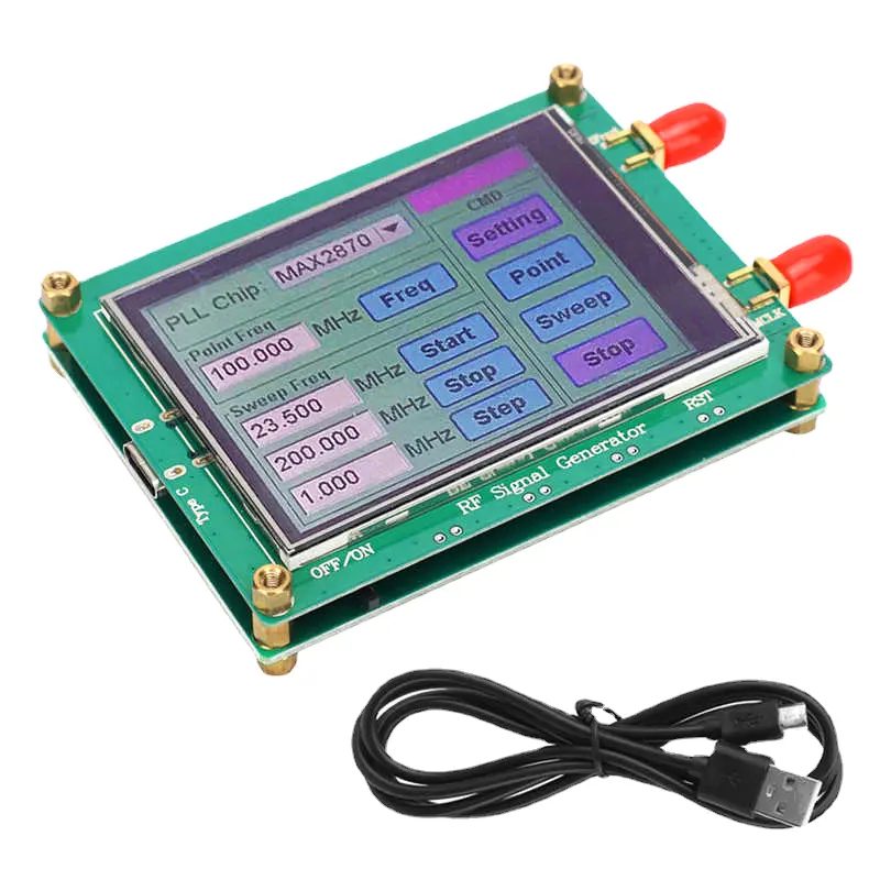 Haute stabilité à faible bruit MAX2870 LCD affichage capteur de Signal compteur testeur carte 23.5MHz-6000MHz RF Signal Source générateur Module