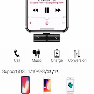 胶囊t形2合1双端口耳机，适用于iPhone 14 13 12 11 8 7 6 Plus X XS Xs最大音频充电器分配器分路器 - Product Image 6