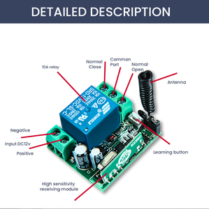 Bestseller 12V Relais RF Schalter mit Fernbedienung Schalter 433 RF Fernbedienung für die Beleuchtung - Product Image 4