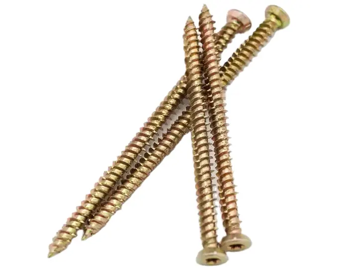 Yellow Galvanized Countersunk Head Cement Nails with Plum Hole Concrete Screws for Construction and DIY Projects