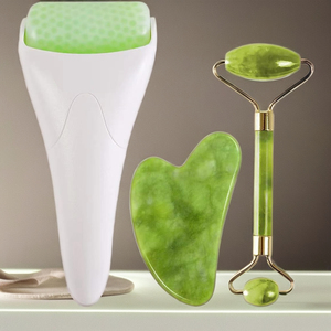 SYMLM 3-in-1 yüz buz yeşim rulo ve kazıma aracı kuvars yeşim rulo Gua Sha kazıma masaj aleti - Product Image 1