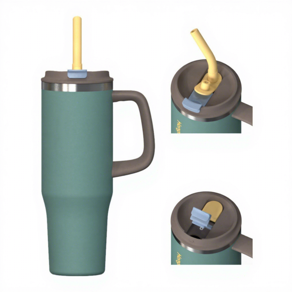 Dual-drink flip-top patented car cup