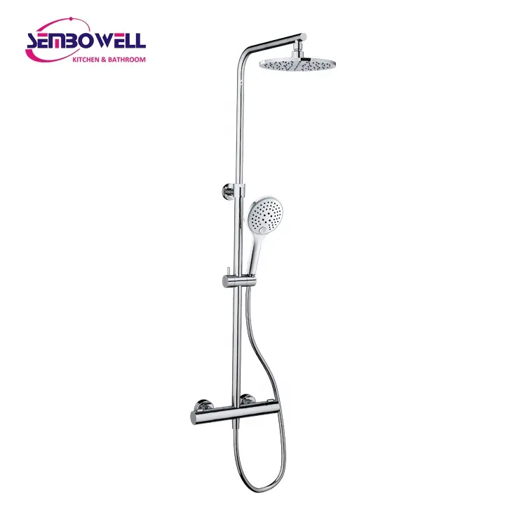 Brass Shower System Luxury Exposed Shower Column Set with Bath & Shower Mixer