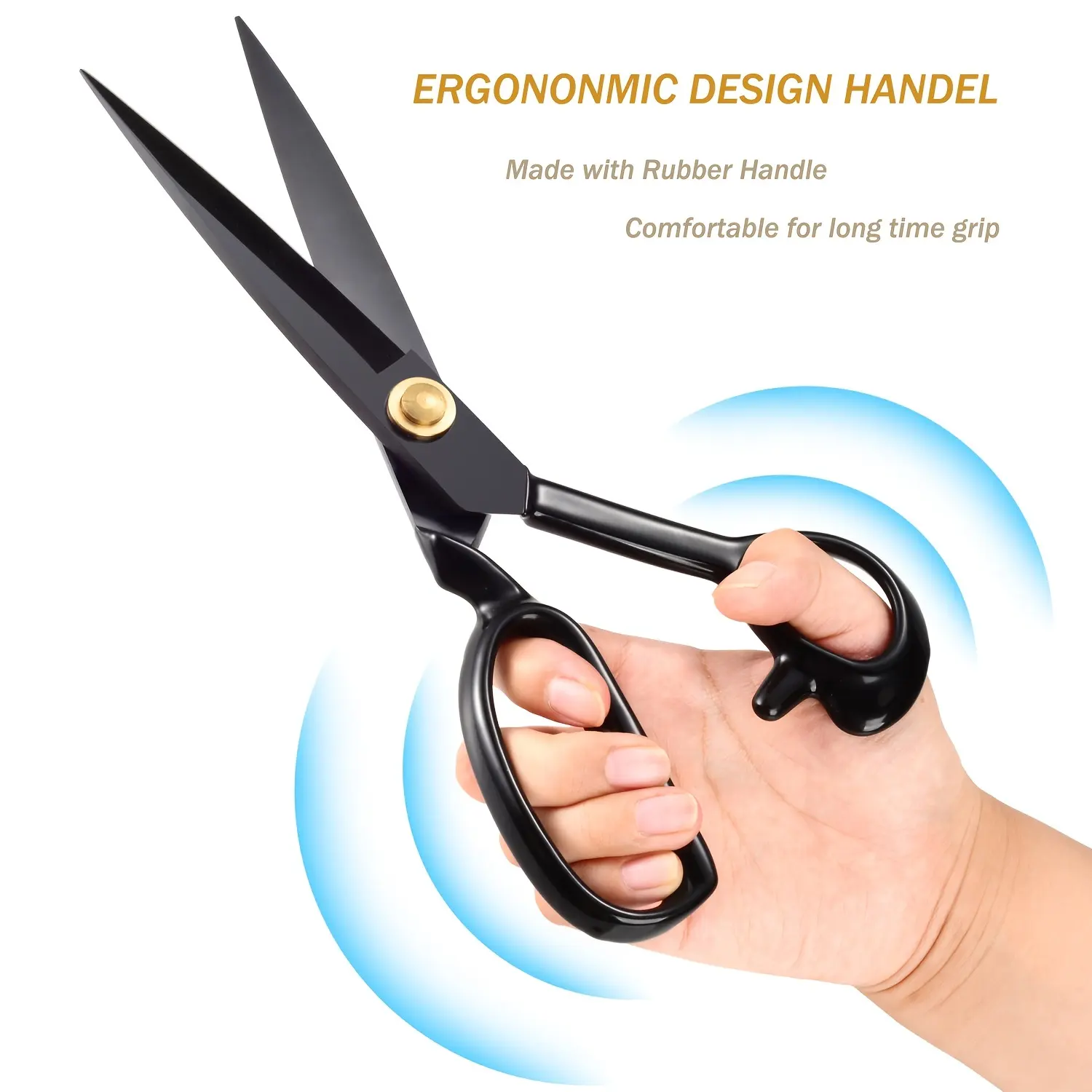 Professional Stainless Steel Tailor Scissors Industrial Grade Sharp black Cutting with Plastic Blade Sewing scissors