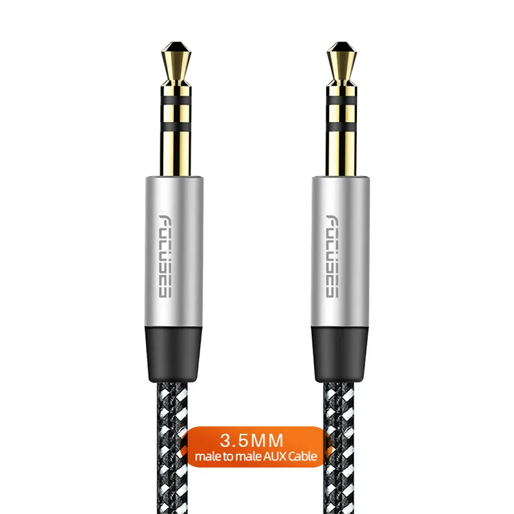 Cable de extensión de Audio Focuses, adaptador de entrada auxiliar macho a macho, de 3,5mm