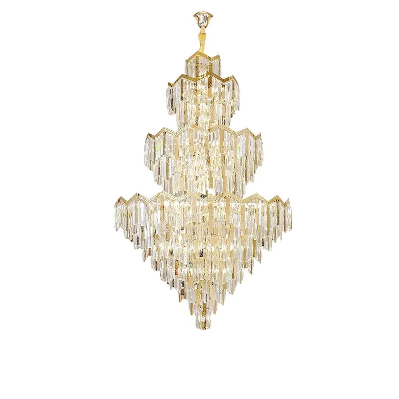 2024 nuovo lampadario di cristallo moderno di lusso per Villa edificio Duplex sala lampade per soggiorno