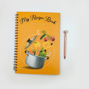 Livro de receitas espiral de alta qualidade personalizado para escrever em suas próprias receitas em branco Crie seu próprio livro de receitas Journal Organizer Note <span class=keywords><strong>Book</strong></span>