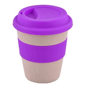 販促用再利用可能な350ML竹繊維コーヒーカップカスタム生分解性麦わらプラスチックコーヒーマグを保つ行く