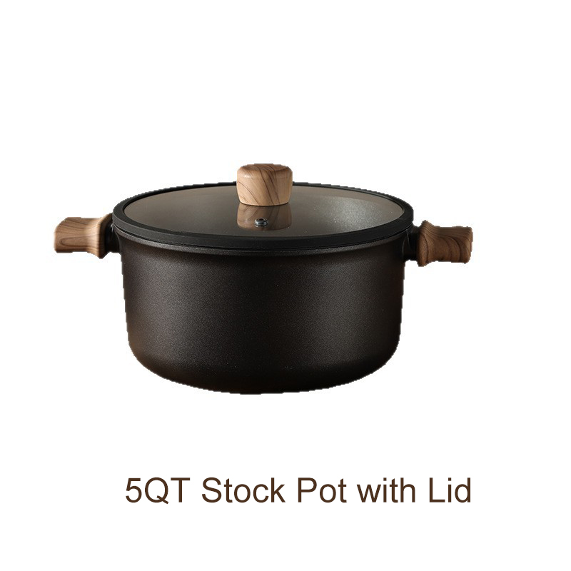 Casserole de 5 pintes avec couvercle - Noir