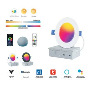 Akıllı wifi tuya ışık tavan oturma odası için 4 inç/6 inç/8 inç akıllı led gömme tavan ışığı - Product Image 2