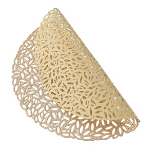 长方形定制彩色印花压制乙烯基金属聚氯乙烯餐垫日用桌垫 - Product Image 1