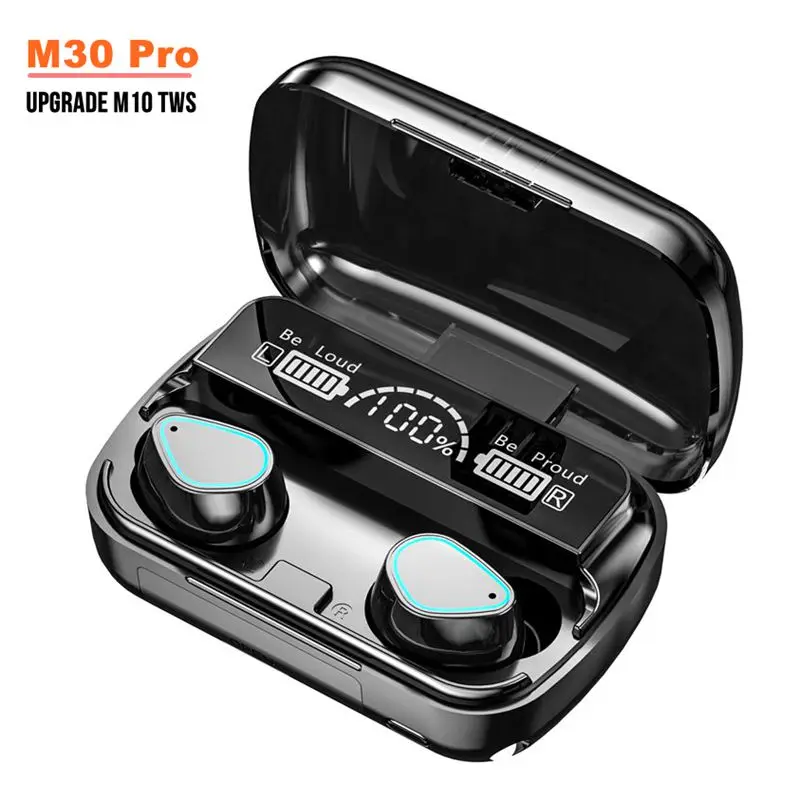 M10tws M30 Pro earbands Wireless In-ear Headphone blue tooth Earphone Sports Waterproof Touch Headset LED Display Bass Earbuds