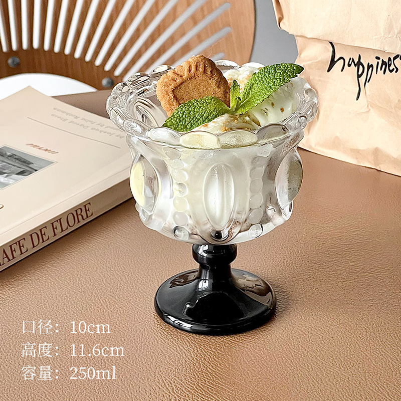 Taza de postre Relief - Negro
