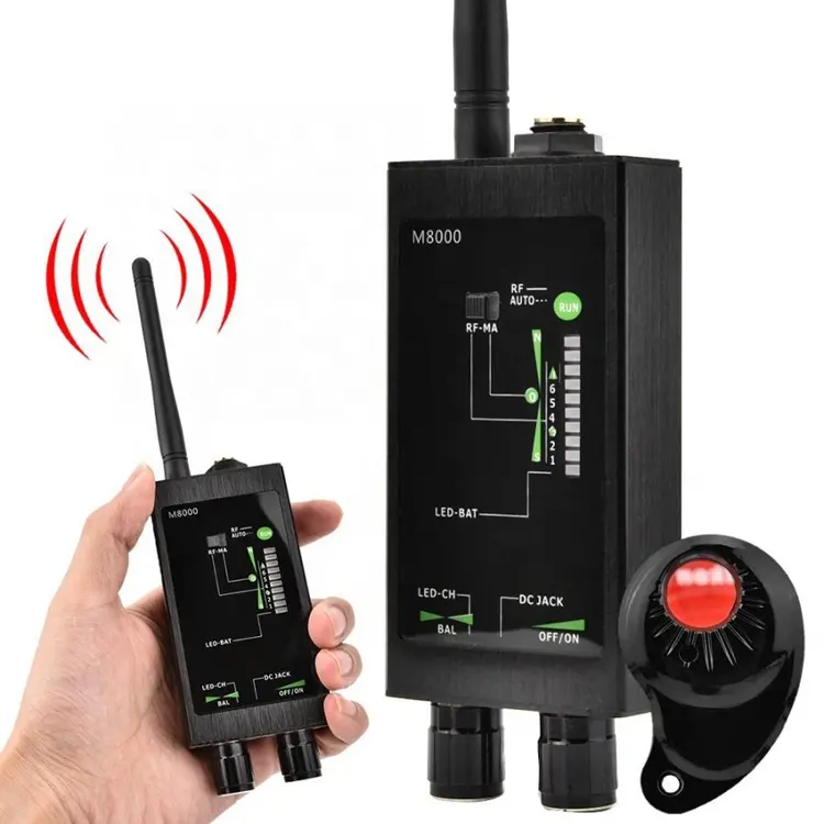 Hot Sale 1-12GHz Autoradio GSM Spionage kamera Versteckter RF-Scanner Anti M8000 GPS Wireless Bug Detector Handy-Detektor