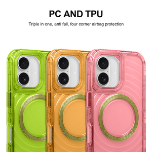 เคสป้องกันแบบ3 in 1รองรับการชาร์จแบบไร้สายเคสป้องกัน PC สำหรับชาร์จโทรศัพท์มือถือรูปแบบคลื่นแม่เหล็ก - Product Image 2