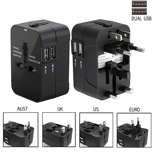 ปลั๊กอเนกประสงค์อเนกประสงค์7-in-1แบบ all-in-1ที่ชาร์จ USB สองพอร์ตรองรับมาตรฐาน UK EU US Aus สำหรับกล้อง - Product Image 3