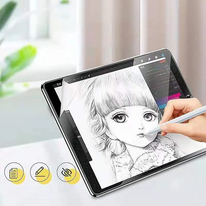 Kağıt ekran koruyucu film Tablet hava pro 12.9 yazma temperli dokunmatik PET yazma kağdı Ipad 10.2 10.5 10.9 için