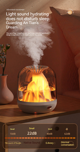 Umidificatore d'aria diffusore olio piccola camera da letto ad ultrasuoni uso domestico luce notturna Mini aromaterapia fiamma umidificatore