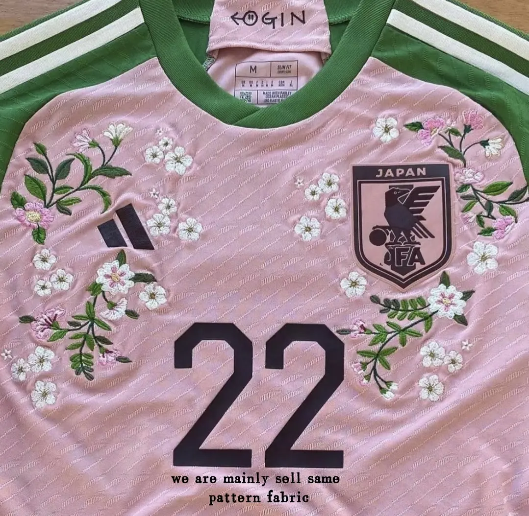 Camisa de poliéster JFA Japão Team Jacquard 100 POLY para camisetas esportivas, camisa de futebol, tecido de malha Qatar Tela 2022