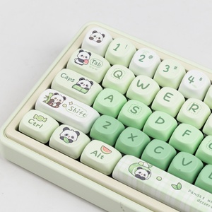 140キー/セットキーボードキーキャップPBTアニメパンダキーキャップメカニカルゲームキーボード用カスタムSOAプロファイルグリーンMACキーキャップ - Product Image 4