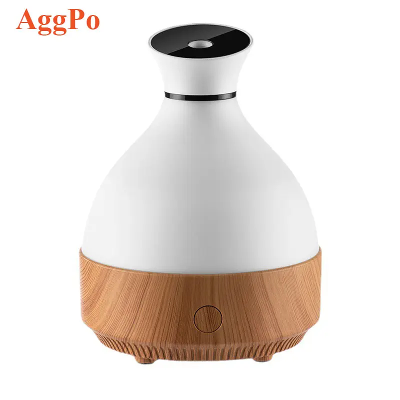 Vaso aromaterapia macchina venatura del legno atmosfera lampada spray luce calda olio essenziale incenso nuovo prodotto spray a due velocità casa