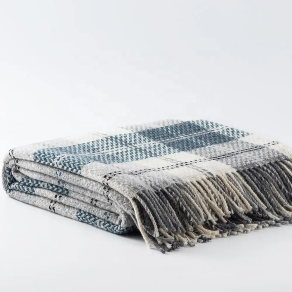 Australische Merinowolle Decke mit Fransen beste Qualität Plaid Check Tartan Wolle Decke Decke Wolle