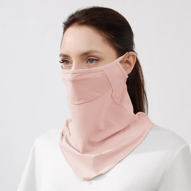 Großhandel individuelle Damen Sommer Sonnenschutz Anti-UV atmungsaktive Netzmaske Hals Gaiter Schal Bandanas