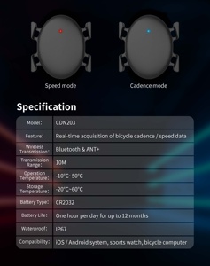 耐用速度节奏传感器CDN203自行车骑行ANT + 变速器IP67防水 - Product Image 4