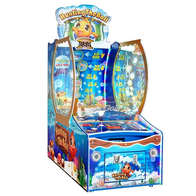 Máquina de jogo de reposição infantil com luz led, máquina para caça com moeda de diversões, peixes dourados 2022