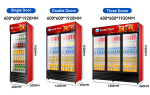 Tủ lạnh dọc hiển thị thẳng đứng Tủ đông hiển thị thương mại tủ lạnh siêu thị hiển thị lạnh với 2 3 cửa - Product Image 6