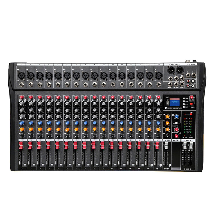 Nuovo Design Musica Attrezzature Studio mixer Audio Professionale 16 canali mixer dj console Microfono expander Riverbero effector