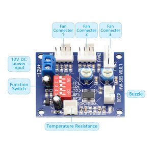 PWMファンスピードコントローラモジュールDC 12V 4ワイヤサーモスタットセンサー付き温度制御IC製品 - Product Image 6