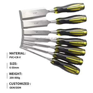 Nhà Máy Bán Hàng Trực Tiếp Chế Biến Gỗ Khắc Đục Set Với Nhựa Xử Lý Crom Vanadium Thép Khắc Đục Phẳng Công Cụ - Product Image 2