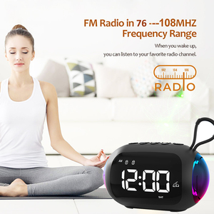 <strong>Time</strong> Display Alarm Clock LED Atmosphere Lamp with Bluetooth Speaker Dazzling <strong>Lights</strong> Support AUX/USB FLash Driver/TF/FM Radio - Product Image 2
